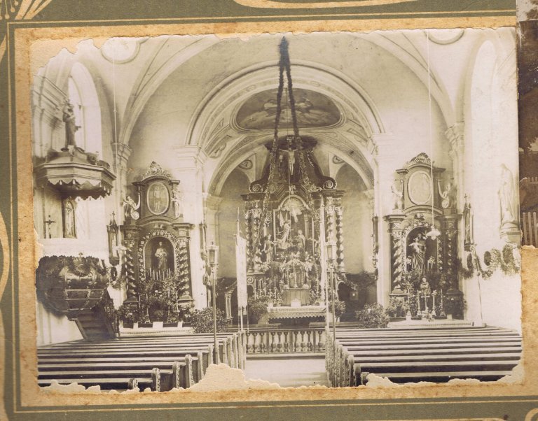 Grossansicht in neuem Fenster: Kapellen und Kirchen - So sah die Pfarrkirche innen bis 1958 aus