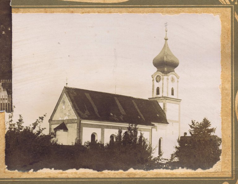 Grossansicht in neuem Fenster: Kapellen und Kirchen - Außenansicht von Südwesten um 1930